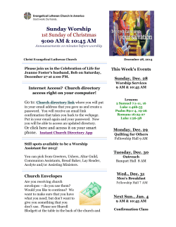 This Week's Announcements - Christ Evangelical Lutheran