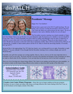 January - February - Oxford Quilters Guild