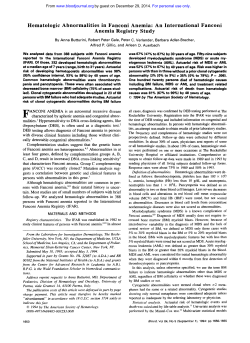 Hematologic Abnormalities in Fanconi Anemia: An