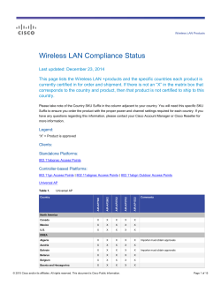 Wireless LAN Compliance Status