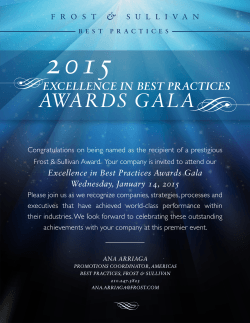 January 2015 Awards Gala Agenda