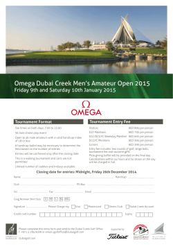 Omega Dubai Creek Men's Amateur Open 2015