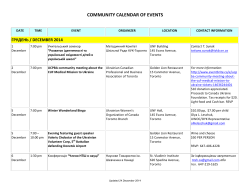 community calendar of events - Ukrainian Canadian Congress