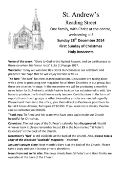 This Week's News Sheet - St Andrew's Church, Reading Street