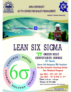 Six Sigma Green Belt programme - 45th Batch