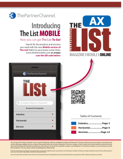The AX Online List_WINTER 2015.indd