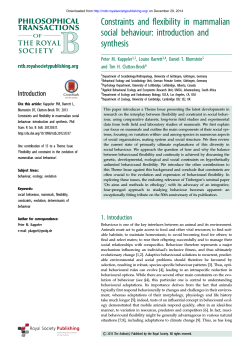 Constraints and flexibility in mammalian social behaviour