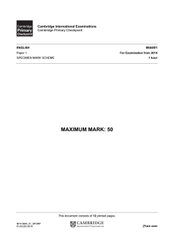 English - Specimen paper 1 - Mark scheme - 2014
