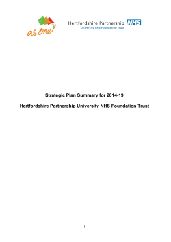 Strategic Plan Summary for 2014-19 Hertfordshire