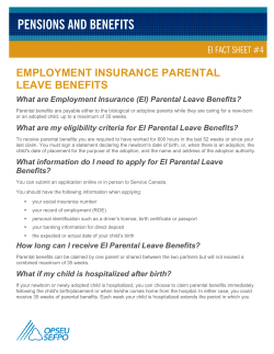 EI Fact Sheet 4 employment ins parental