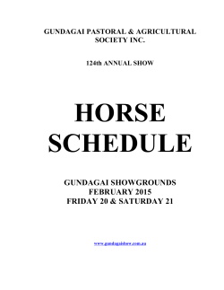 Horse Schedule 2015