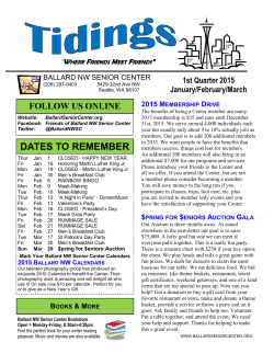 March 2015 Newsletter - Ballard Senior Center