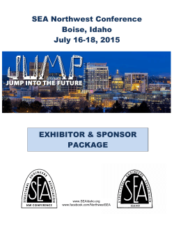 SEA Northwest Conference Boise, Idaho July 16-18