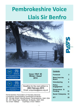 winter 2014 - Pembrokeshire Association of Voluntary Services