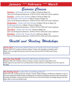 Health and Healing Workshops Exercise Classes