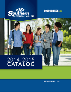 2014-2015 CATALOG - Southern Technical College