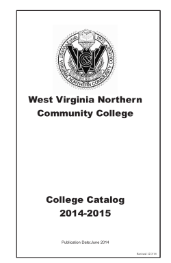 2014-2015 Course Catalog - West Virginia Northern Community