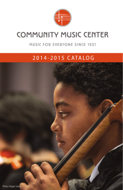 2014-2015 CATALOG - Community Music Center