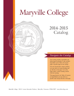 2014-2015 Catalog - Maryville College