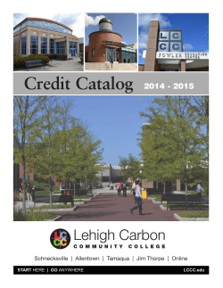 2014 - 2015 Credit Catalog - Lehigh Carbon Community College