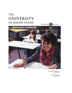 2014–2015 CATALOG - University of Rhode Island
