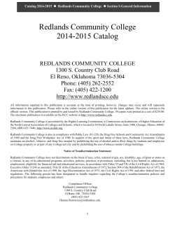 2014-2015 Course Catalog - Redlands Community College