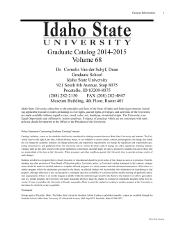 Graduate Catalog 2014 2015