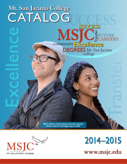 Catalog 2014-2015 - Mt. San Jacinto College
