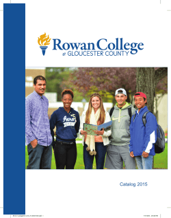 Catalog 2015 - Rowan College at Gloucester County