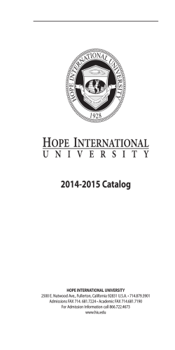 2014-2015 Catalog - Hope International University