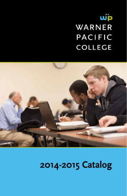 2014-2015 Catalog - Warner Pacific College