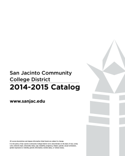 2014-2015 Catalog - San Jacinto College