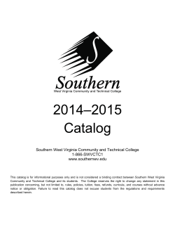 2014&ndash;2015 Catalog - Southern West Virginia Community and