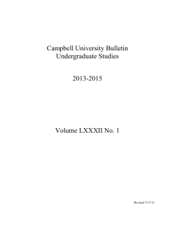View the 2013-2015 Undergraduate Academic Catalog