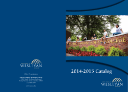 2014-2015 Catalog - North Carolina Wesleyan College