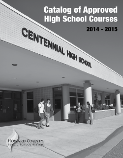 Catalog of Approved High School Courses - 2014-2015