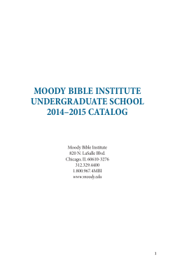 Undergraduate Catalog - Moody Bible Institute