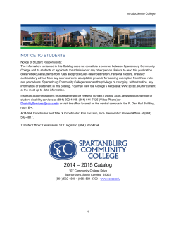 2014 – 2015 Catalog - Spartanburg Community College