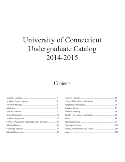 University of Connecticut Undergraduate Catalog 2014-2015