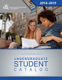 Undergraduate Student Catalog - Nova Southeastern University
