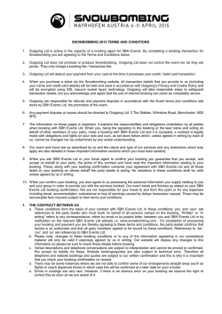 SNOWBOMBING 2015 TERMS AND CONDITIONS 1. Outgoing Ltd