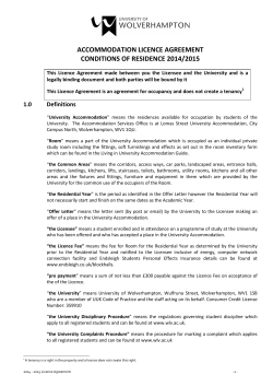 Licence Agreement 2014/2015 - University of Wolverhampton