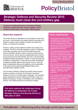Strategic Defence and Security Review 2015: Defence