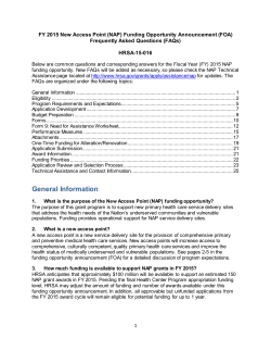 FY 2015 New Access Point FAQs