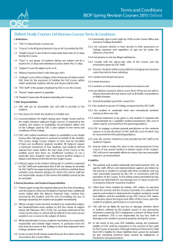 IB Revision Course Terms and Conditions 2015
