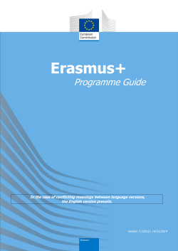 Erasmus+ Programme Guide for 2015