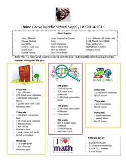 UGMS Supply List 2014-2015