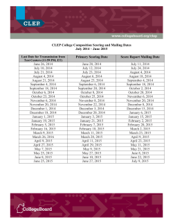 CLEP College Composition Scoring and Mailing Dates