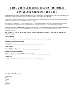 2015 MMEA Conference Proposal Form