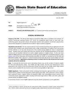 REQUEST FOR PROPOSALS (RFP): FY 2015 21st Century